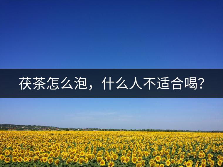 茯茶怎么泡，什么人不適合喝？