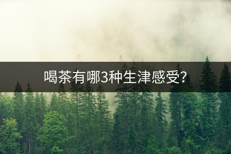 喝茶有哪3種生津感受？