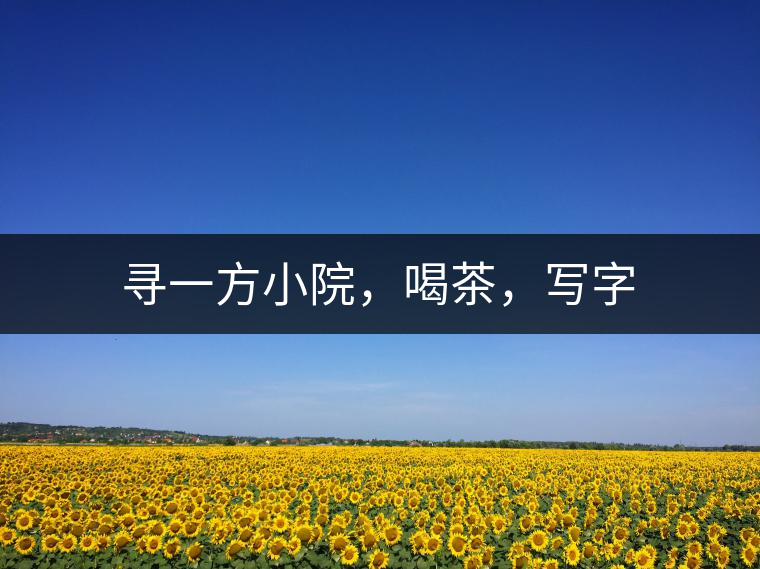 尋一方小院，喝茶，寫字