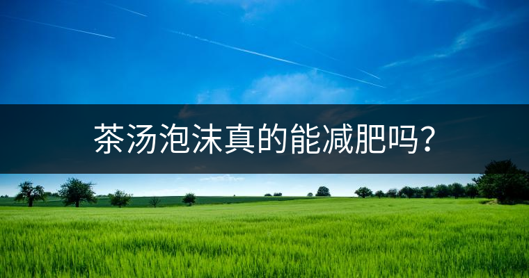 茶湯泡沫真的能減肥嗎？