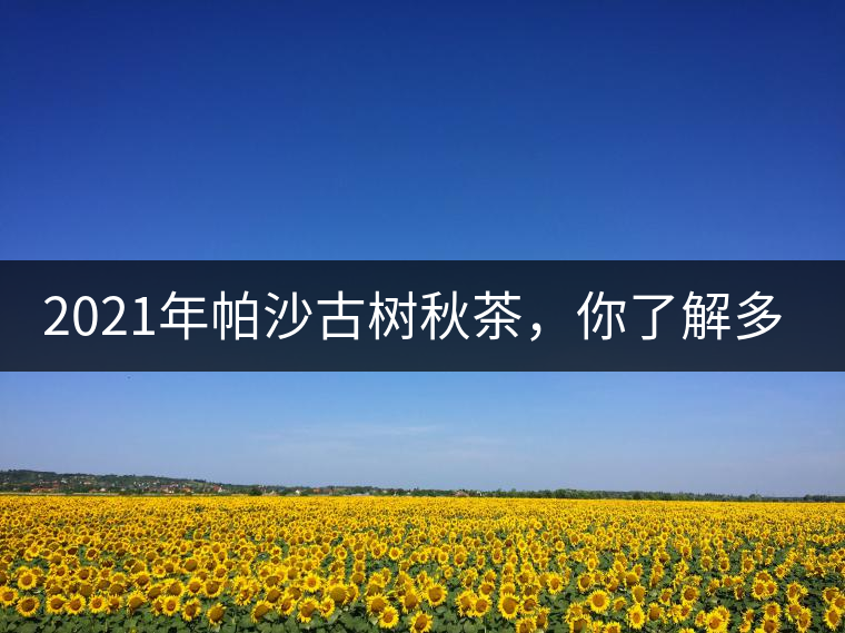 2021年帕沙古樹秋茶，你了解多少？