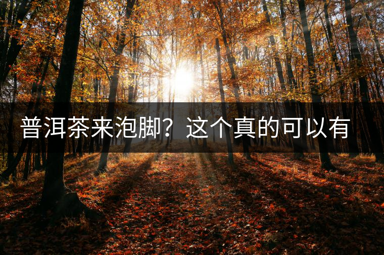 普洱茶來(lái)泡腳？這個(gè)真的可以有，還有治療腳氣的功效