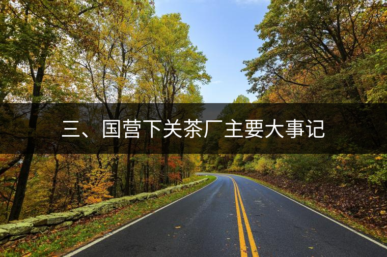 三、國(guó)營(yíng)下關(guān)茶廠主要大事記